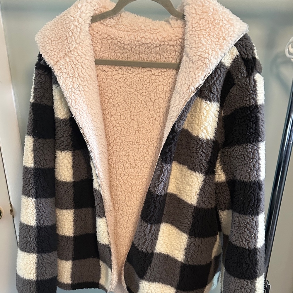 Plaid Sherpa Wrap/Shawl